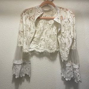 Sheer & lace blouse